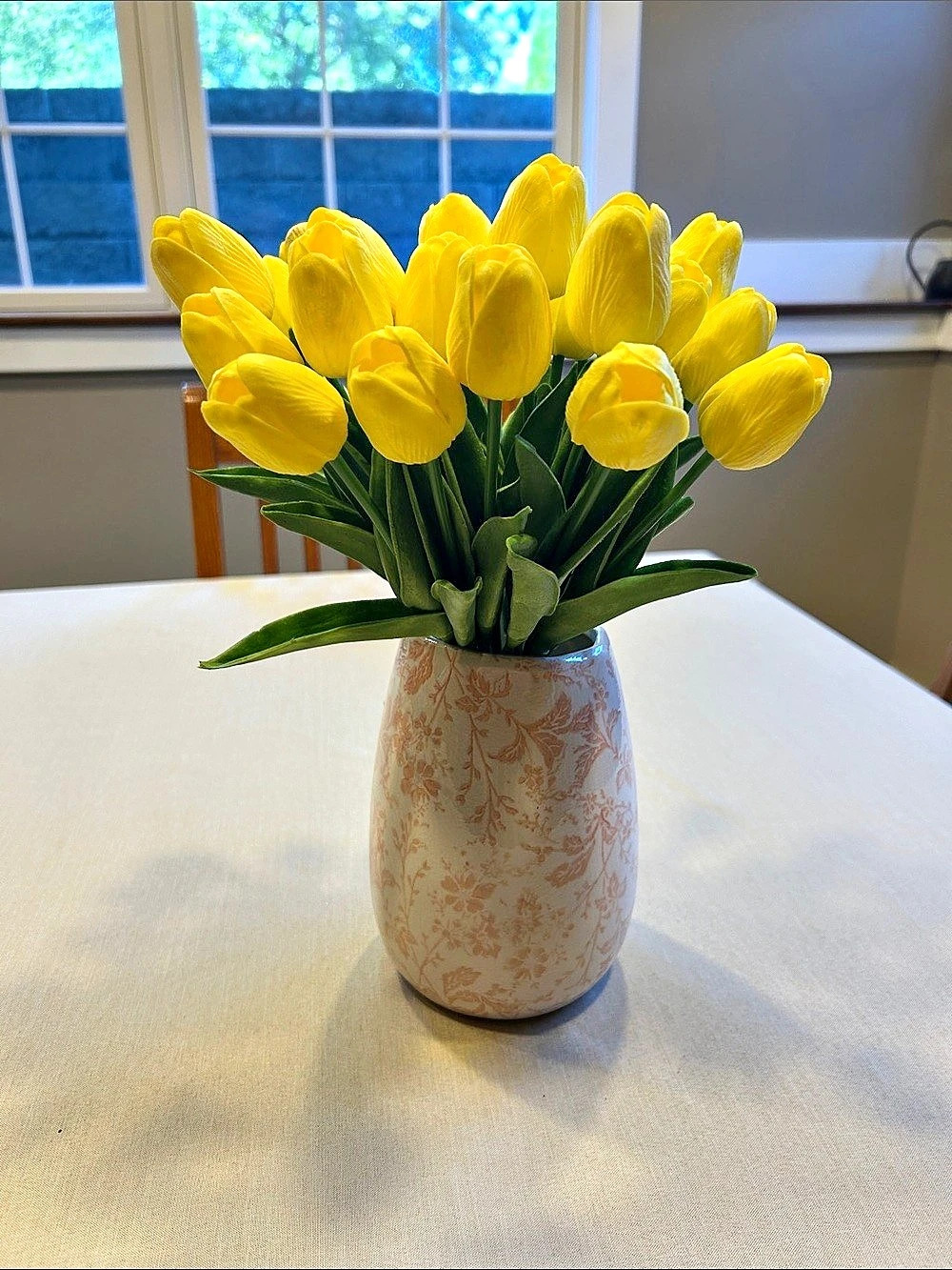 Floral Vase with Yellow Artificial Flowers